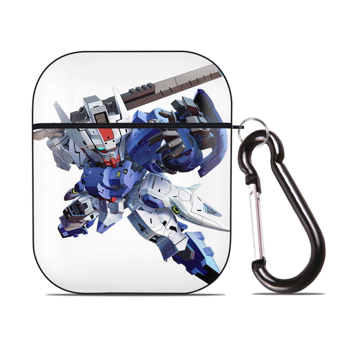 （画像用） 機動戦士ガンダム Mobile Suit Gundam AirPods 第2世代保護ケース ハードシェル ブラック 耐衝撃・防指紋・カラビナ付き