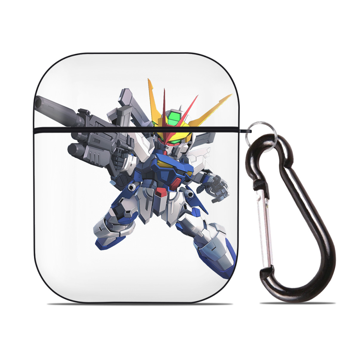 （画像用） 機動戦士ガンダム Mobile Suit Gundam AirPods 第2世代保護ケース ハードシェル ブラック 耐衝撃・防指紋・カラビナ付き