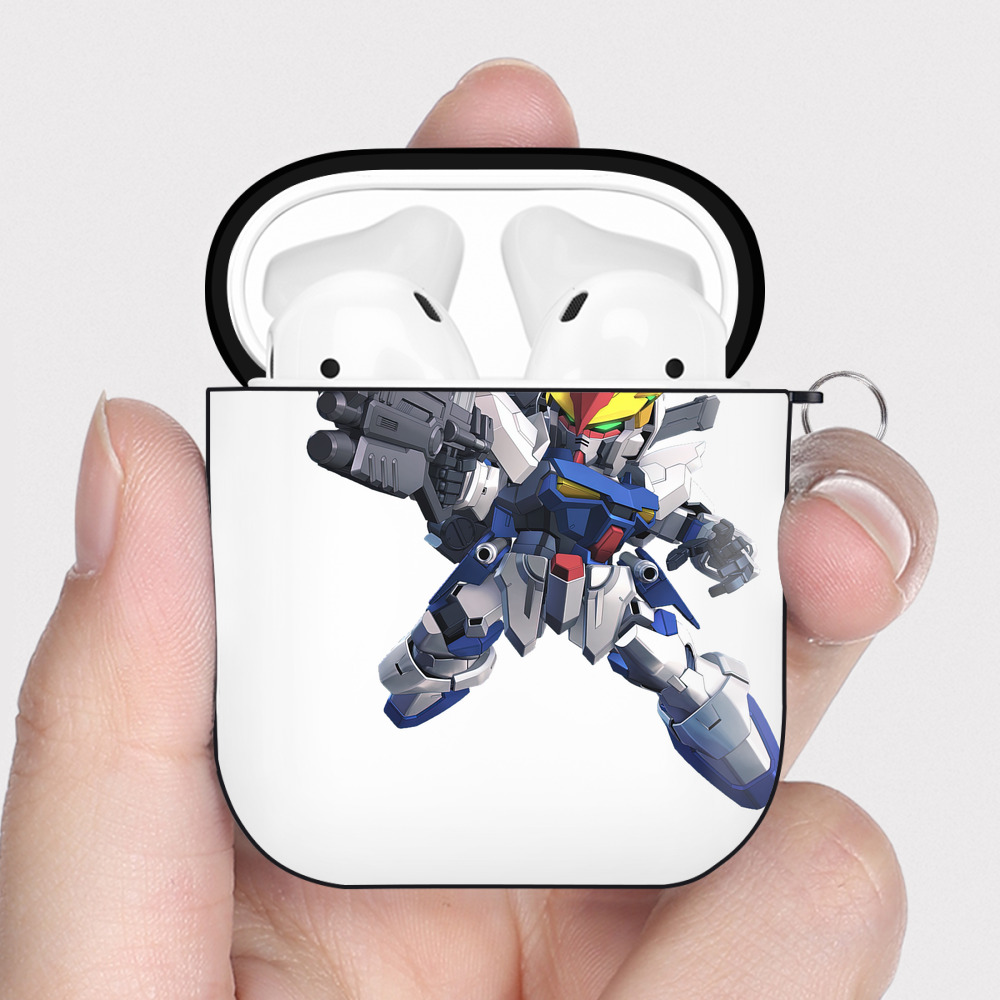 （画像用） 機動戦士ガンダム Mobile Suit Gundam AirPods 第2世代保護ケース ハードシェル ブラック 耐衝撃・防指紋・カラビナ付き
