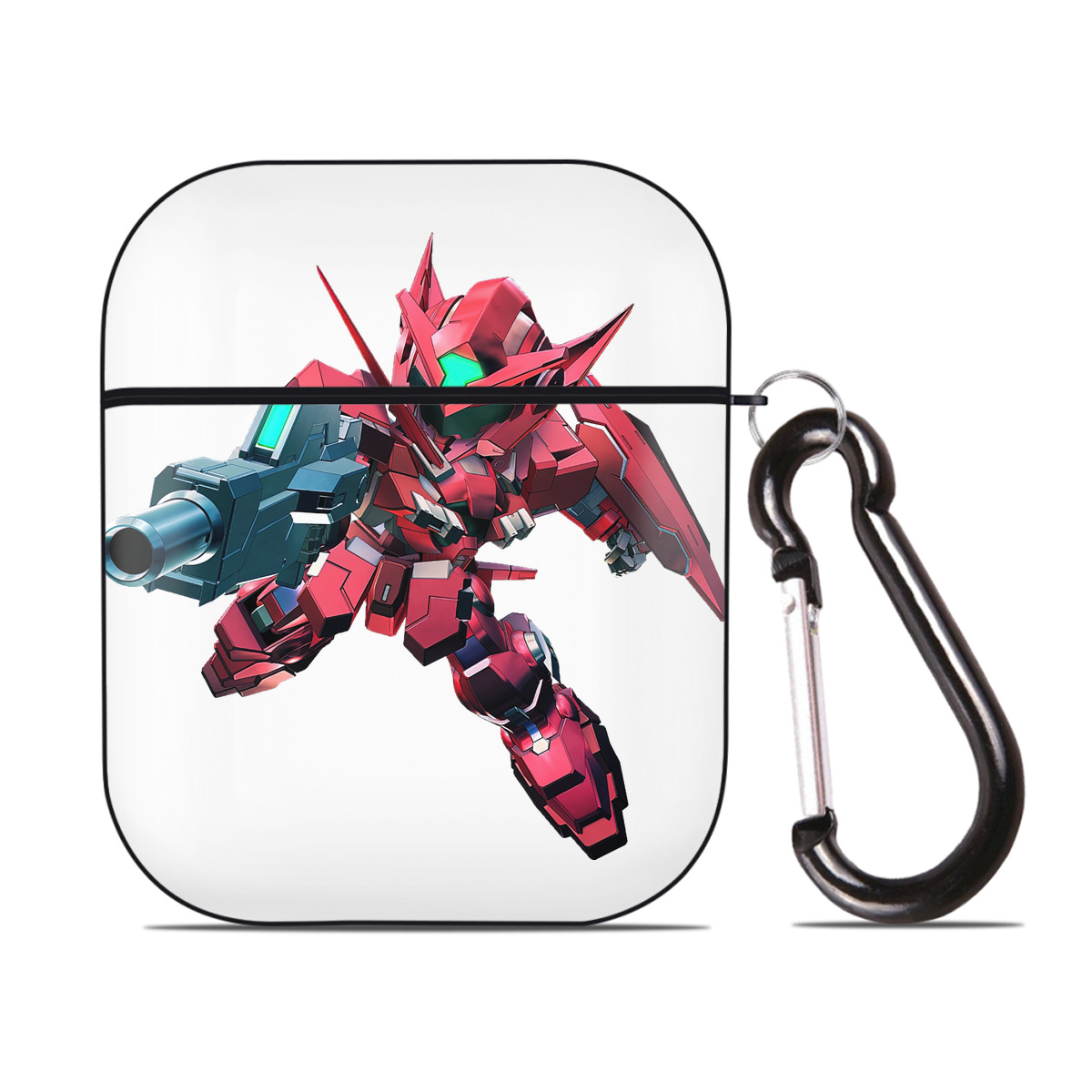 （画像用） 機動戦士ガンダム Mobile Suit Gundam AirPods 第2世代保護ケース ハードシェル ブラック 耐衝撃・防指紋・カラビナ付き