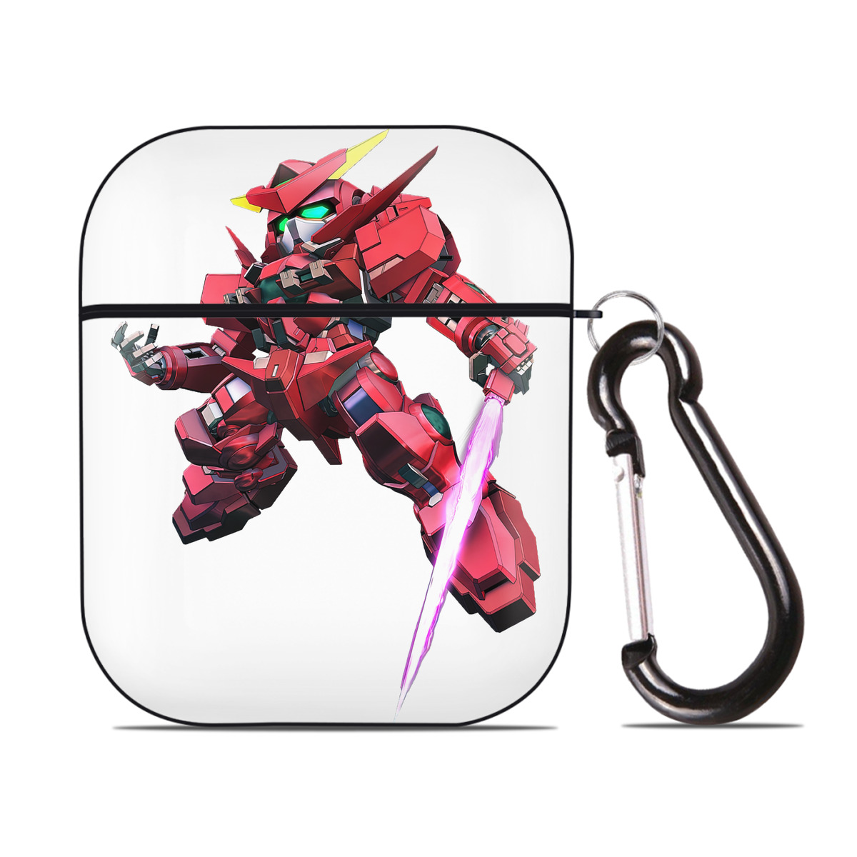 （画像用） 機動戦士ガンダム Mobile Suit Gundam AirPods 第2世代保護ケース ハードシェル ブラック 耐衝撃・防指紋・カラビナ付き
