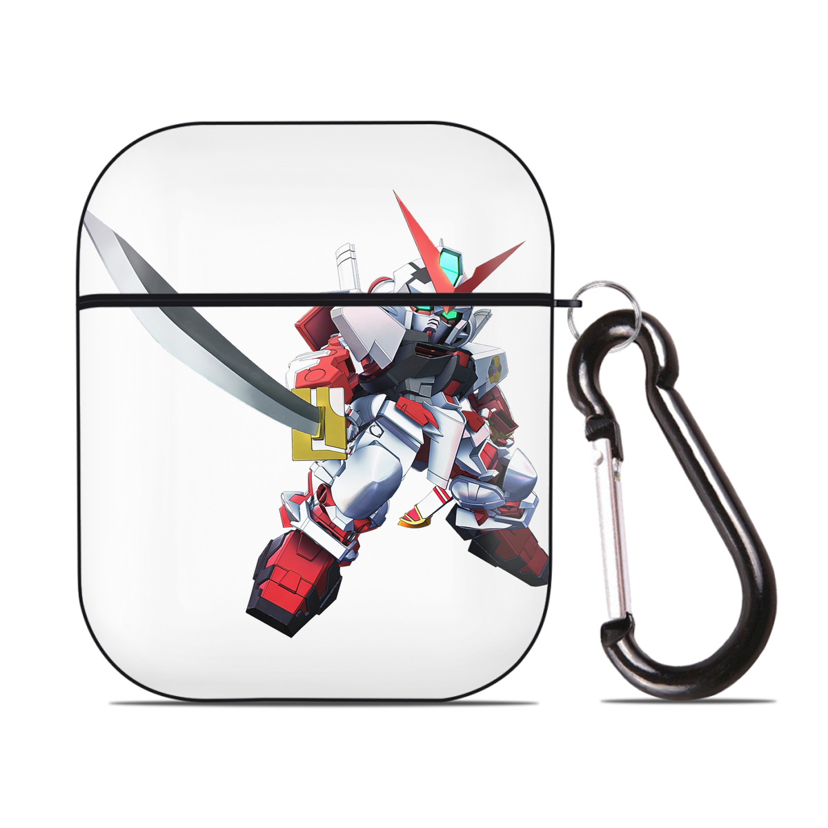 （画像用） 機動戦士ガンダム Mobile Suit Gundam AirPods 第2世代保護ケース ハードシェル ブラック 耐衝撃・防指紋・カラビナ付き