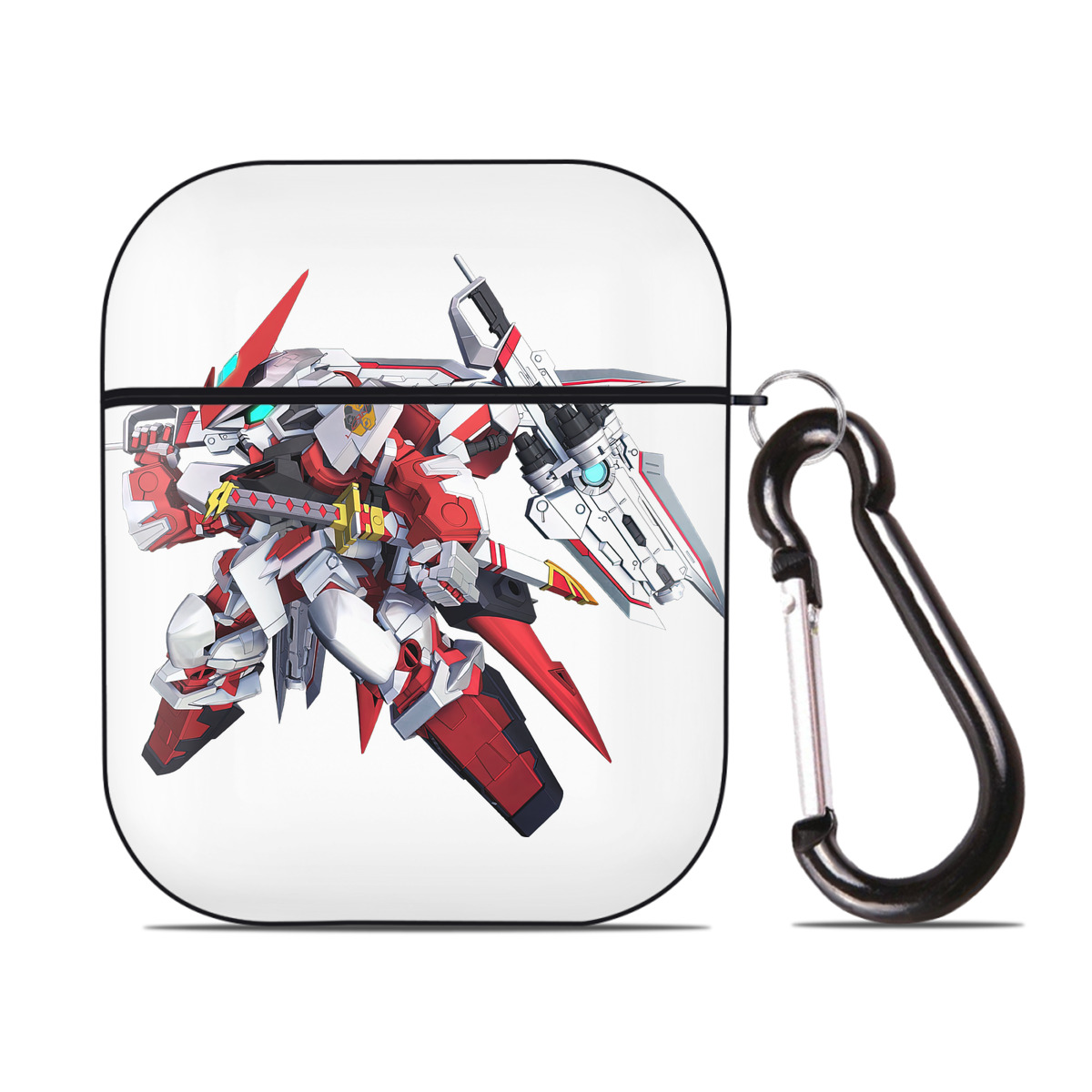 （画像用） 機動戦士ガンダム Mobile Suit Gundam AirPods 第2世代保護ケース ハードシェル ブラック 耐衝撃・防指紋・カラビナ付き