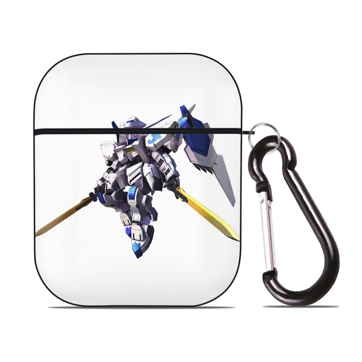 （画像用） 機動戦士ガンダム Mobile Suit Gundam AirPods 第2世代保護ケース ハードシェル ブラック 耐衝撃・防指紋・カラビナ付き