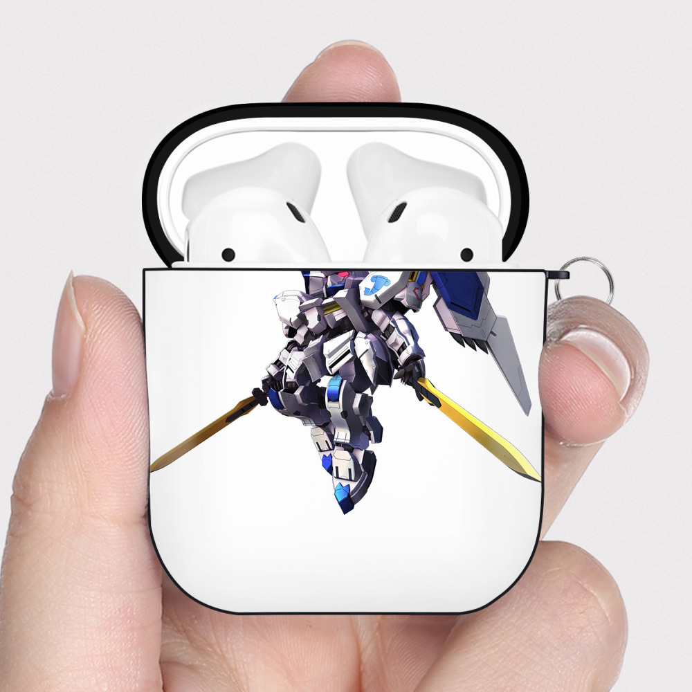 （画像用） 機動戦士ガンダム Mobile Suit Gundam AirPods 第2世代保護ケース ハードシェル ブラック 耐衝撃・防指紋・カラビナ付き