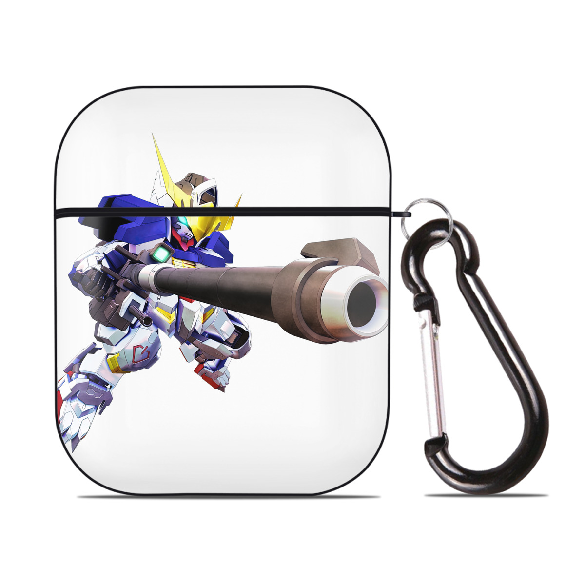 （画像用） 機動戦士ガンダム Mobile Suit Gundam AirPods 第2世代保護ケース ハードシェル ブラック 耐衝撃・防指紋・カラビナ付き