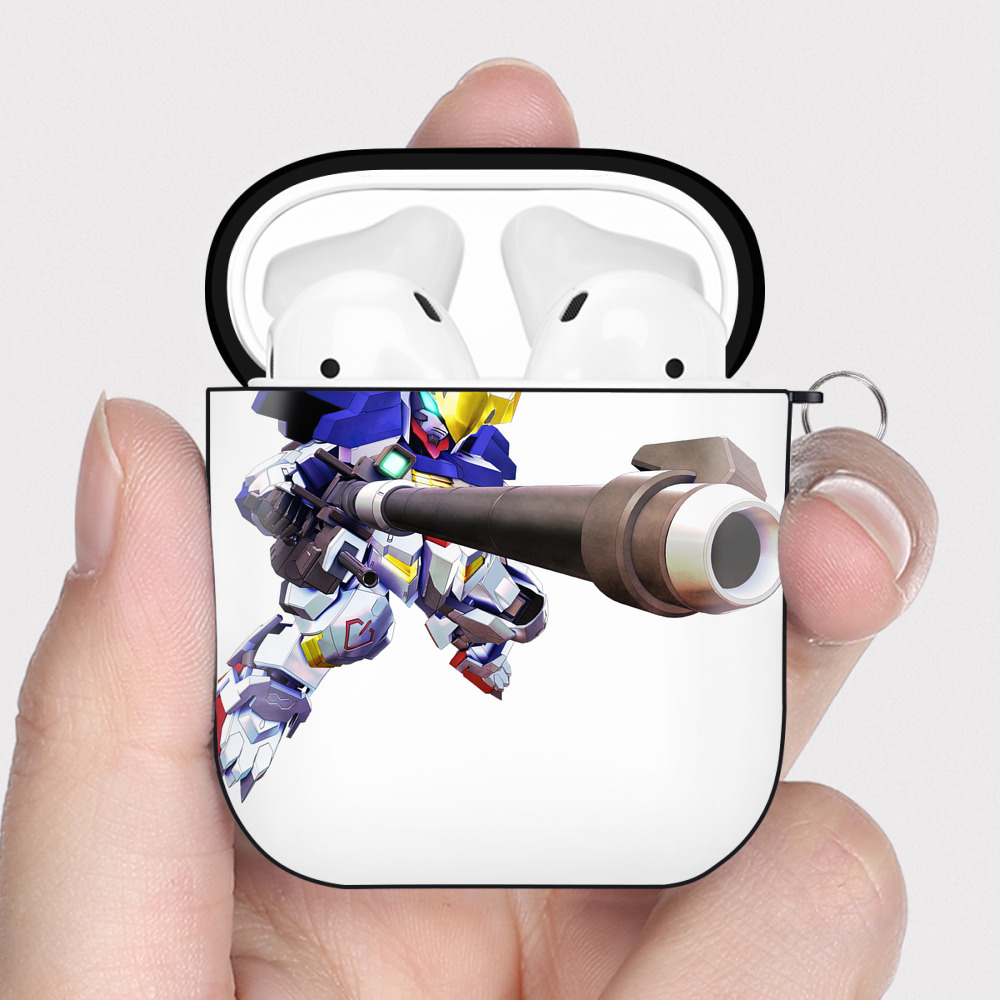 （画像用） 機動戦士ガンダム Mobile Suit Gundam AirPods 第2世代保護ケース ハードシェル ブラック 耐衝撃・防指紋・カラビナ付き