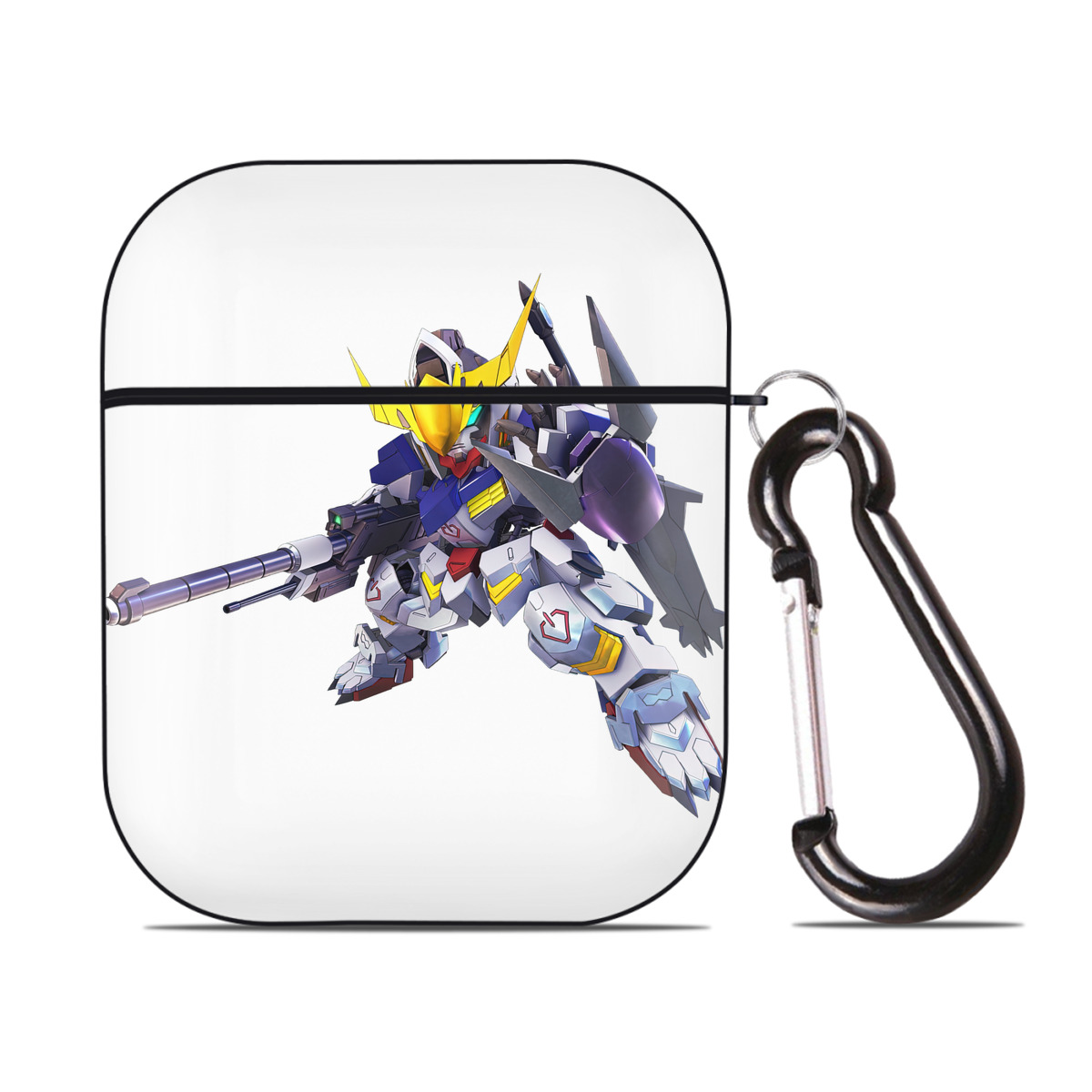 （画像用） 機動戦士ガンダム Mobile Suit Gundam AirPods 第2世代保護ケース ハードシェル ブラック 耐衝撃・防指紋・カラビナ付き