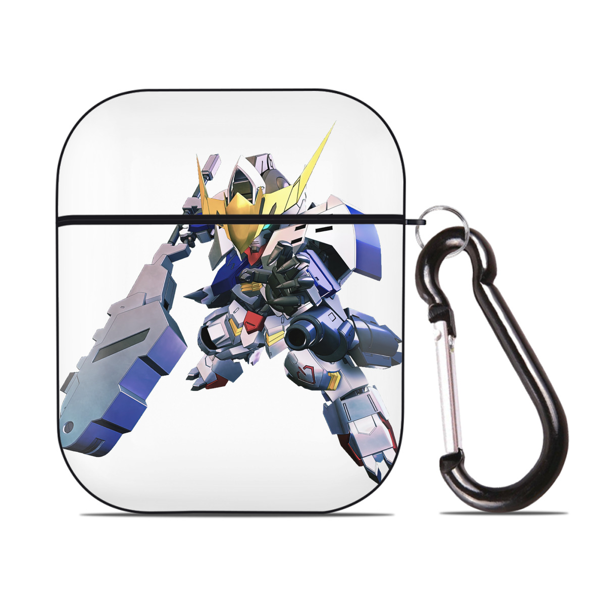 （画像用） 機動戦士ガンダム Mobile Suit Gundam AirPods 第2世代保護ケース ハードシェル ブラック 耐衝撃・防指紋・カラビナ付き