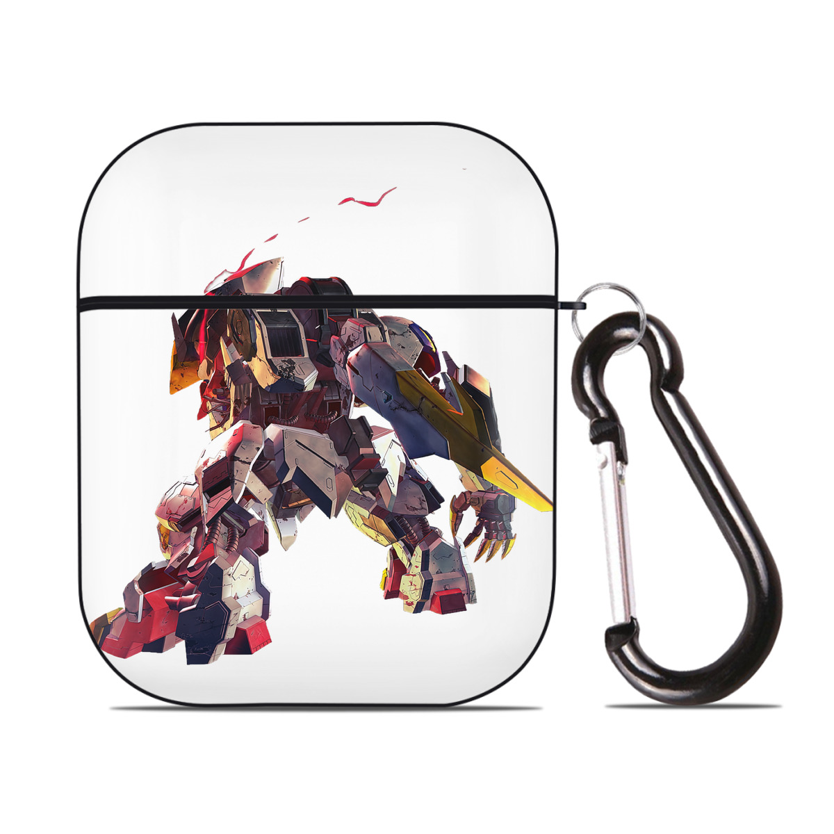 （画像用） 機動戦士ガンダム Mobile Suit Gundam AirPods 第2世代保護ケース ハードシェル ブラック 耐衝撃・防指紋・カラビナ付き