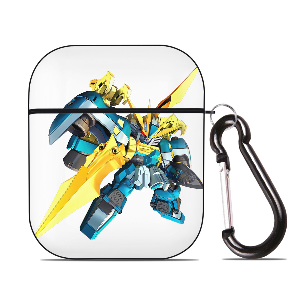 （画像用） 機動戦士ガンダム Mobile Suit Gundam AirPods 第2世代保護ケース ハードシェル ブラック 耐衝撃・防指紋・カラビナ付き