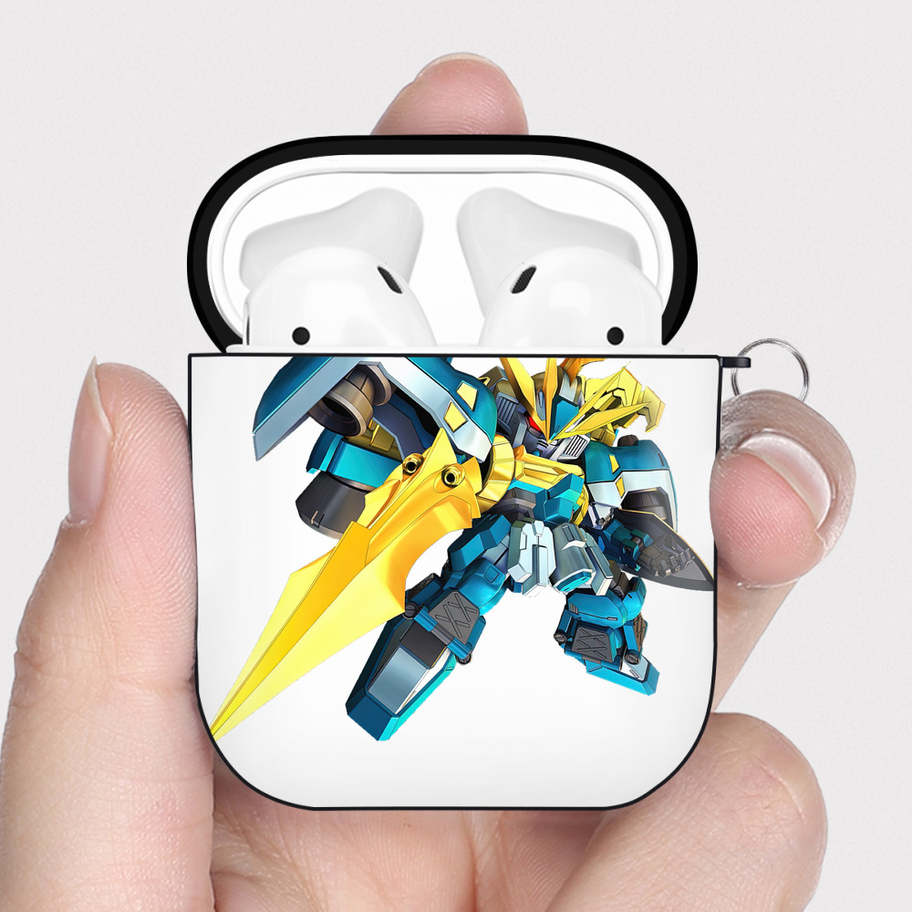 （画像用） 機動戦士ガンダム Mobile Suit Gundam AirPods 第2世代保護ケース ハードシェル ブラック 耐衝撃・防指紋・カラビナ付き
