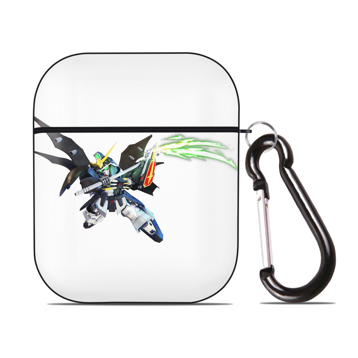 （画像用） 機動戦士ガンダム Mobile Suit Gundam AirPods 第2世代保護ケース ハードシェル ブラック 耐衝撃・防指紋・カラビナ付き