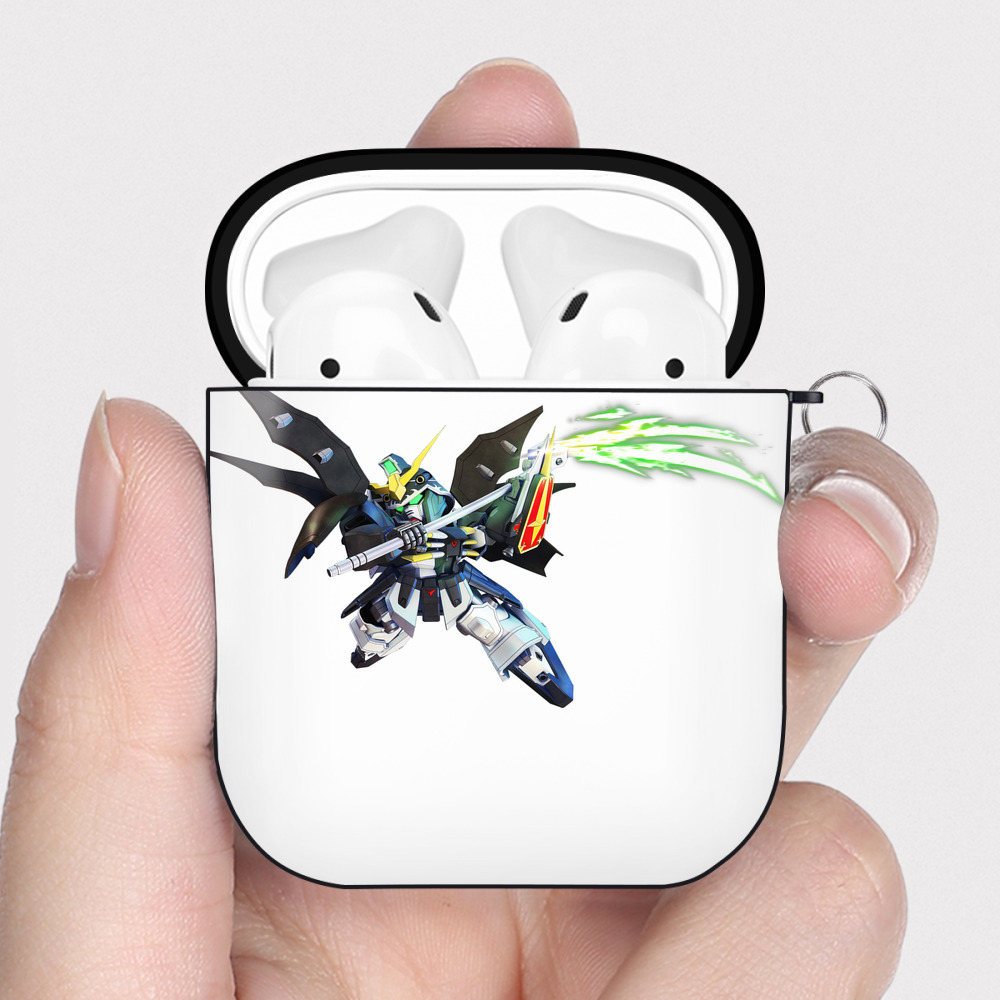 （画像用） 機動戦士ガンダム Mobile Suit Gundam AirPods 第2世代保護ケース ハードシェル ブラック 耐衝撃・防指紋・カラビナ付き