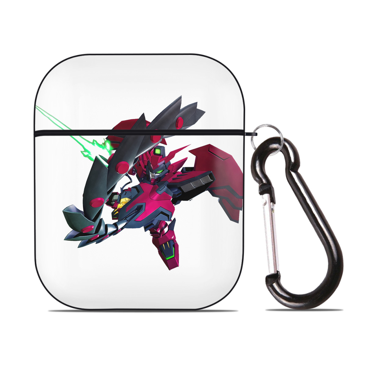 （画像用） 機動戦士ガンダム Mobile Suit Gundam AirPods 第2世代保護ケース ハードシェル ブラック 耐衝撃・防指紋・カラビナ付き