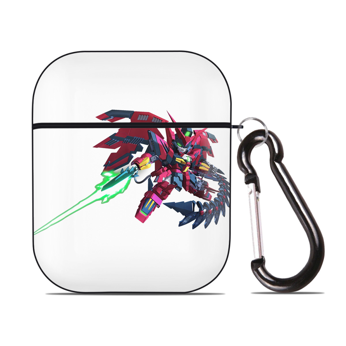 （画像用） 機動戦士ガンダム Mobile Suit Gundam AirPods 第2世代保護ケース ハードシェル ブラック 耐衝撃・防指紋・カラビナ付き
