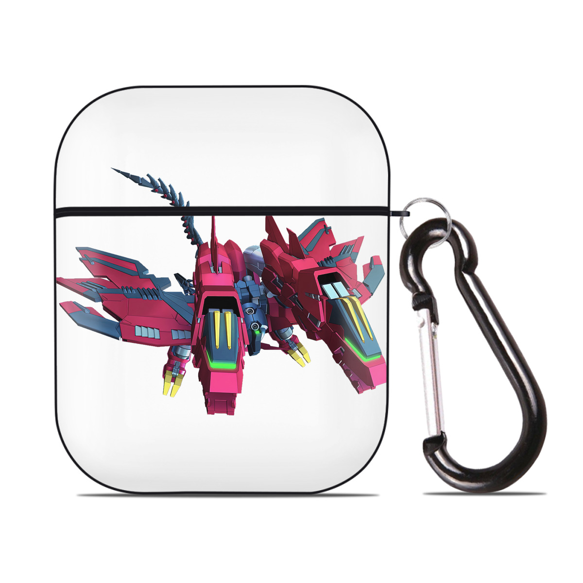 （画像用） 機動戦士ガンダム Mobile Suit Gundam AirPods 第2世代保護ケース ハードシェル ブラック 耐衝撃・防指紋・カラビナ付き