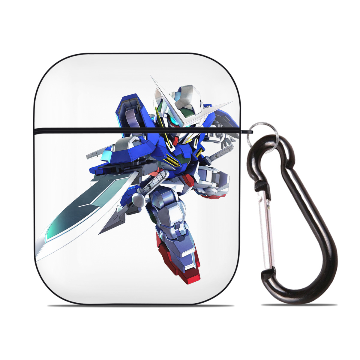 （画像用） 機動戦士ガンダム Mobile Suit Gundam AirPods 第2世代保護ケース ハードシェル ブラック 耐衝撃・防指紋・カラビナ付き