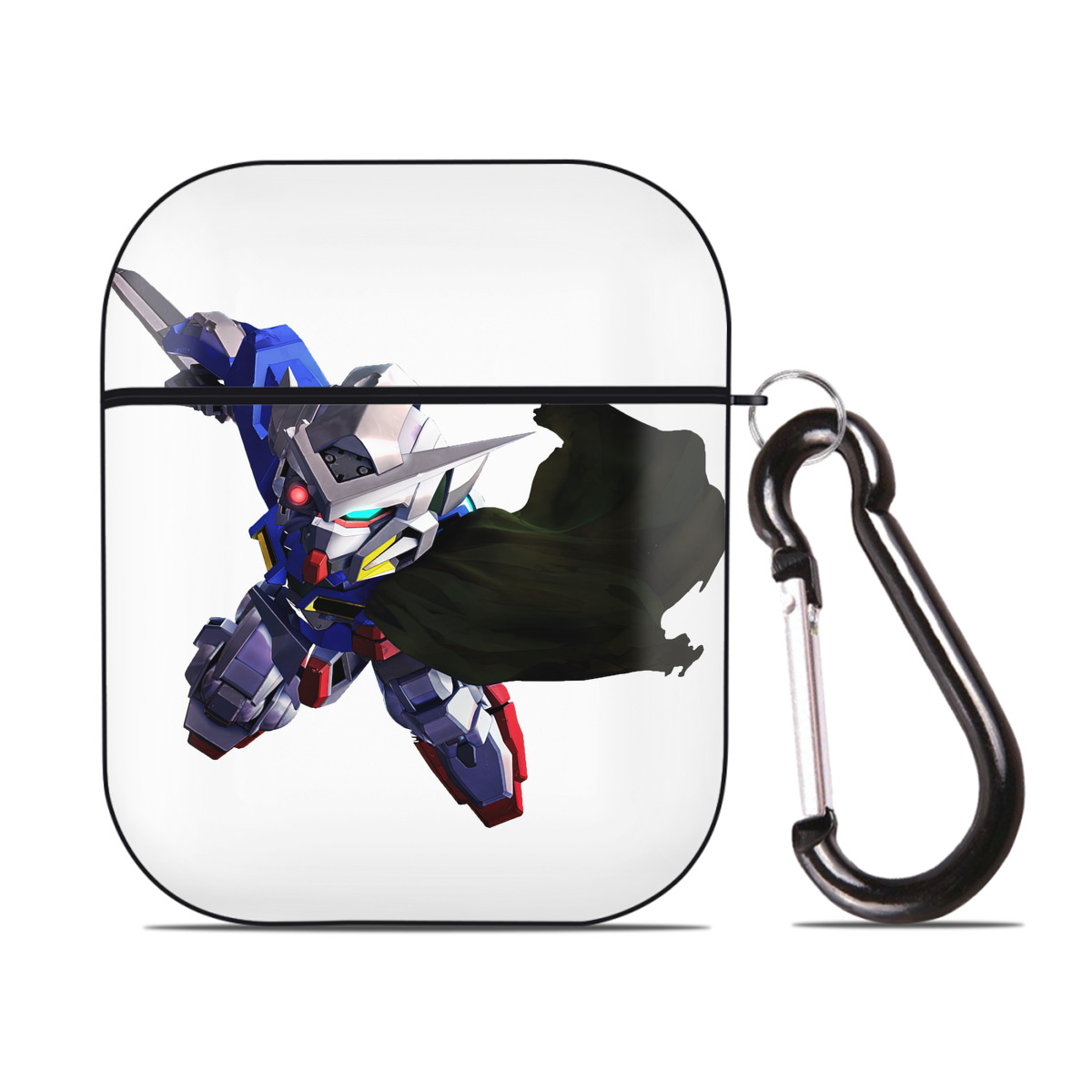 （画像用） 機動戦士ガンダム Mobile Suit Gundam AirPods 第2世代保護ケース ハードシェル ブラック 耐衝撃・防指紋・カラビナ付き