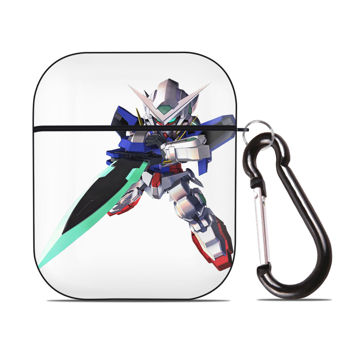 （画像用） 機動戦士ガンダム Mobile Suit Gundam AirPods 第2世代保護ケース ハードシェル ブラック 耐衝撃・防指紋・カラビナ付き