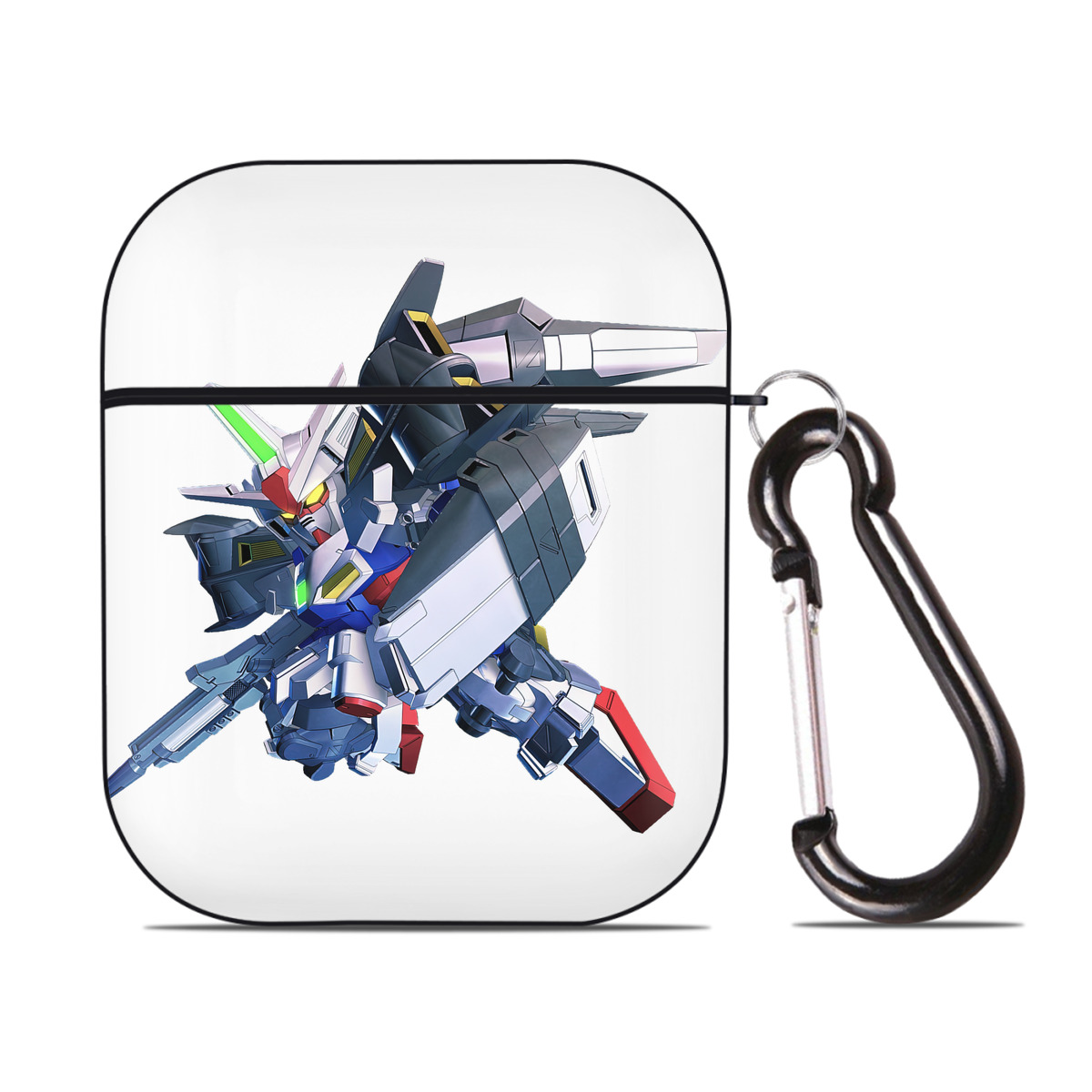 （画像用） 機動戦士ガンダム Mobile Suit Gundam AirPods 第2世代保護ケース ハードシェル ブラック 耐衝撃・防指紋・カラビナ付き
