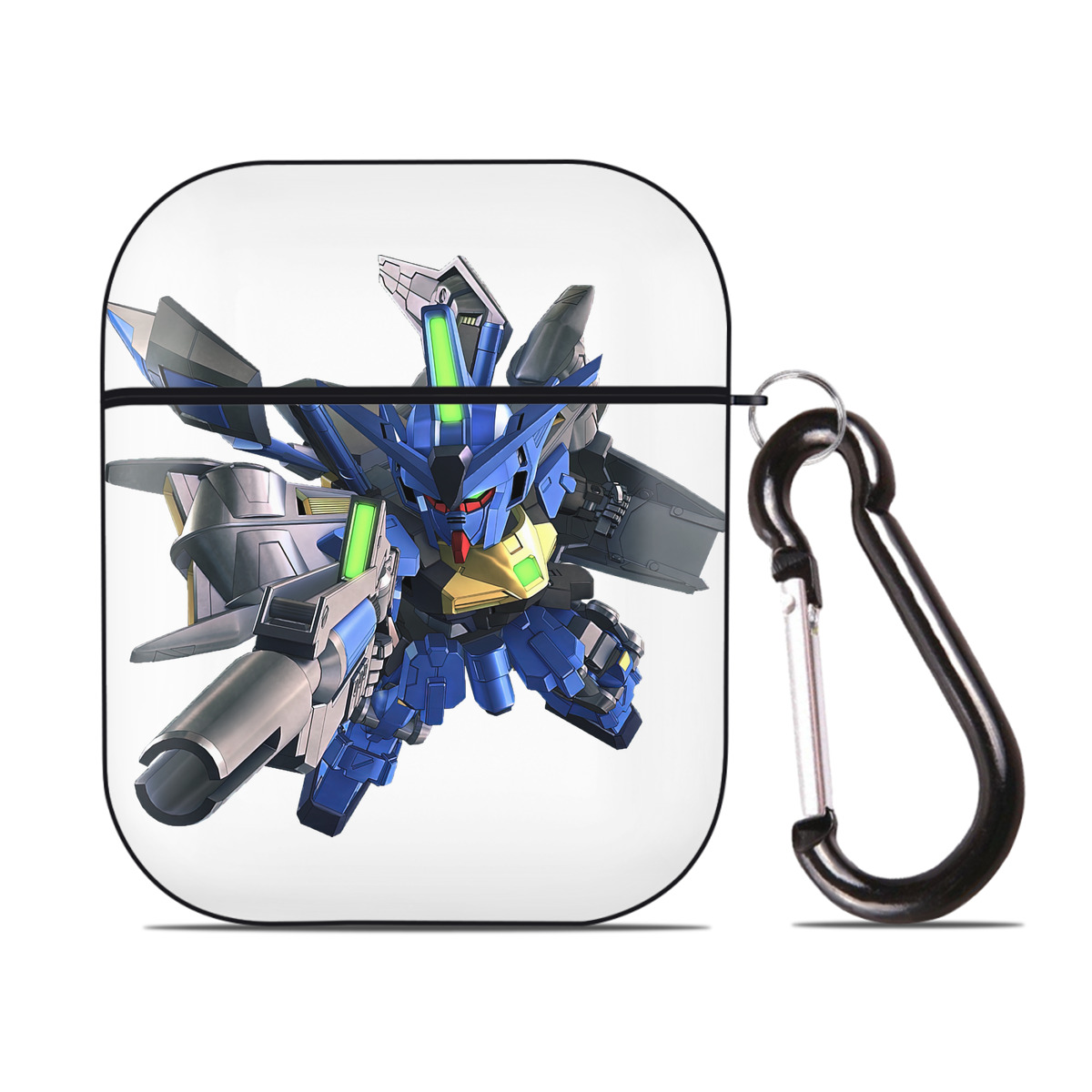 （画像用） 機動戦士ガンダム Mobile Suit Gundam AirPods 第2世代保護ケース ハードシェル ブラック 耐衝撃・防指紋・カラビナ付き