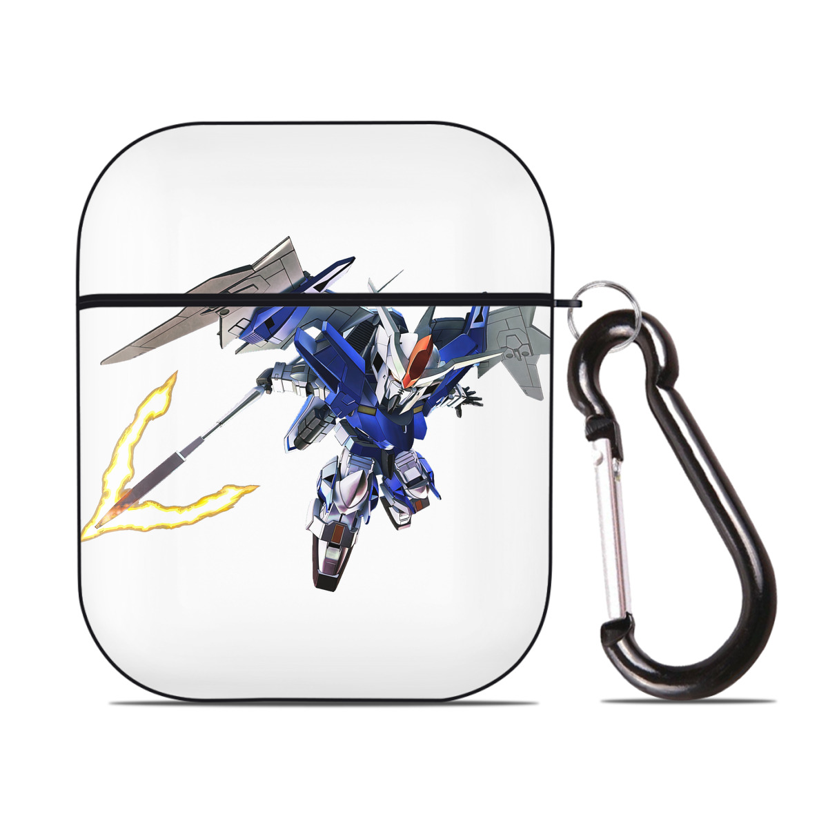 （画像用） 機動戦士ガンダム Mobile Suit Gundam AirPods 第2世代保護ケース ハードシェル ブラック 耐衝撃・防指紋・カラビナ付き