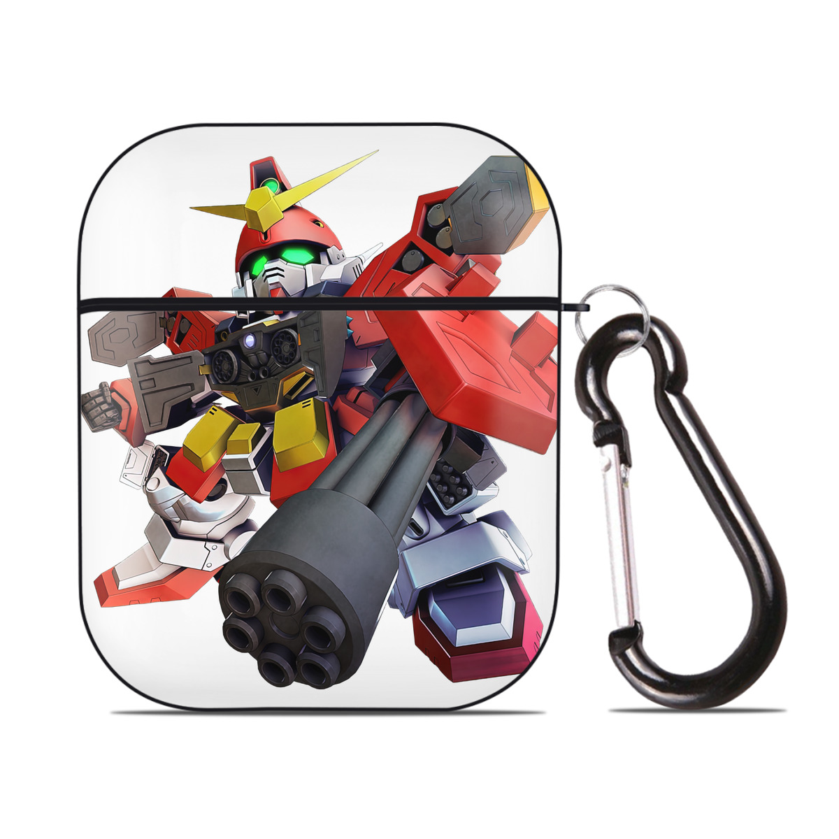 （画像用） 機動戦士ガンダム Mobile Suit Gundam AirPods 第2世代保護ケース ハードシェル ブラック 耐衝撃・防指紋・カラビナ付き