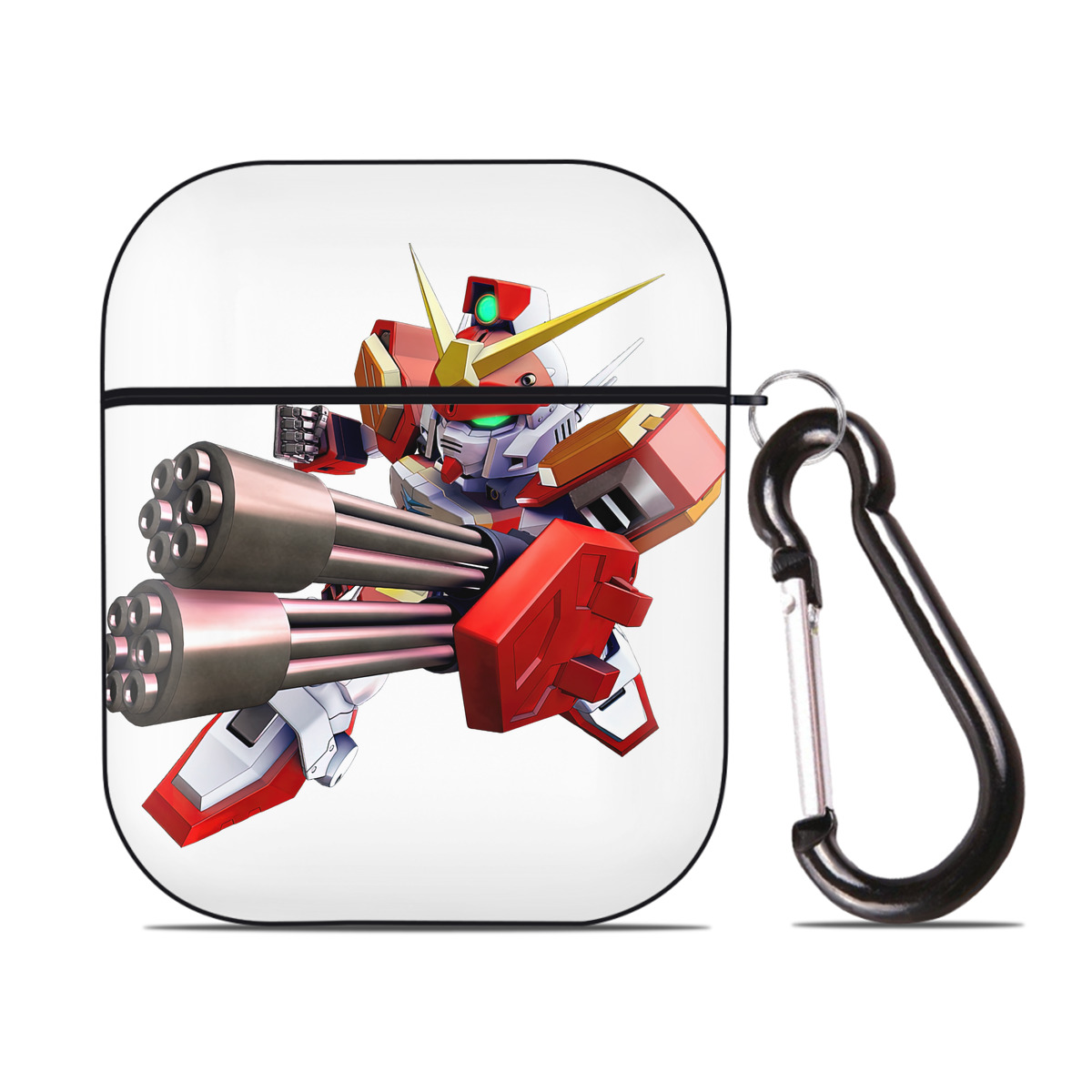 （画像用） 機動戦士ガンダム Mobile Suit Gundam AirPods 第2世代保護ケース ハードシェル ブラック 耐衝撃・防指紋・カラビナ付き