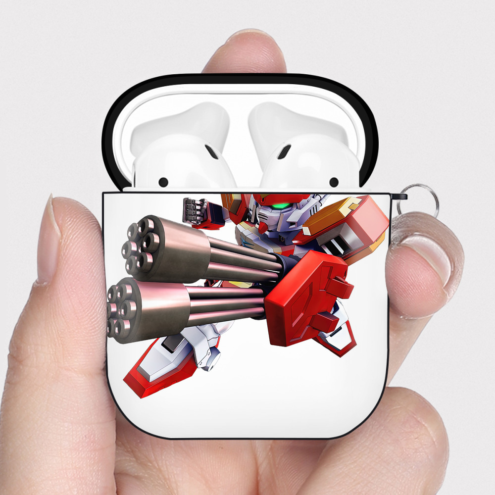 （画像用） 機動戦士ガンダム Mobile Suit Gundam AirPods 第2世代保護ケース ハードシェル ブラック 耐衝撃・防指紋・カラビナ付き