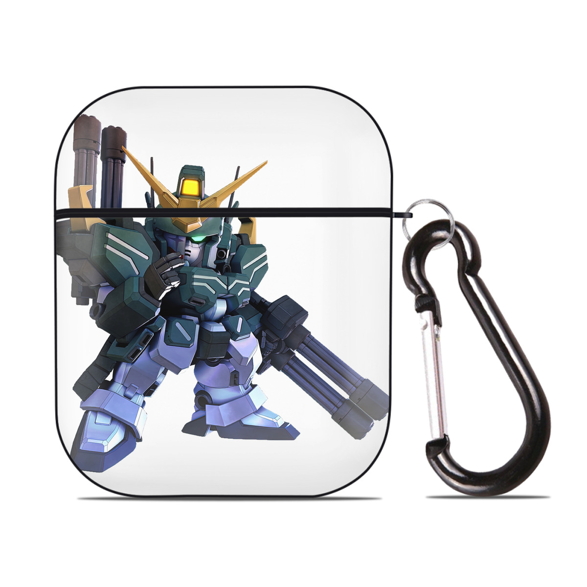 （画像用） 機動戦士ガンダム Mobile Suit Gundam AirPods 第2世代保護ケース ハードシェル ブラック 耐衝撃・防指紋・カラビナ付き