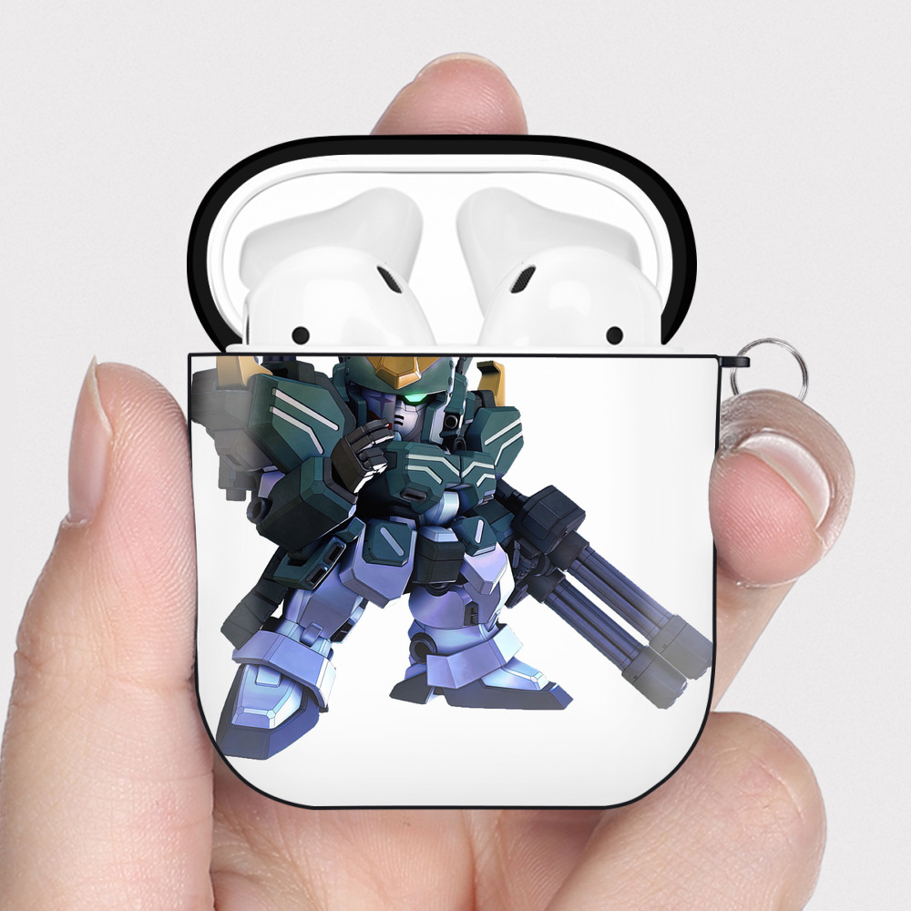 （画像用） 機動戦士ガンダム Mobile Suit Gundam AirPods 第2世代保護ケース ハードシェル ブラック 耐衝撃・防指紋・カラビナ付き