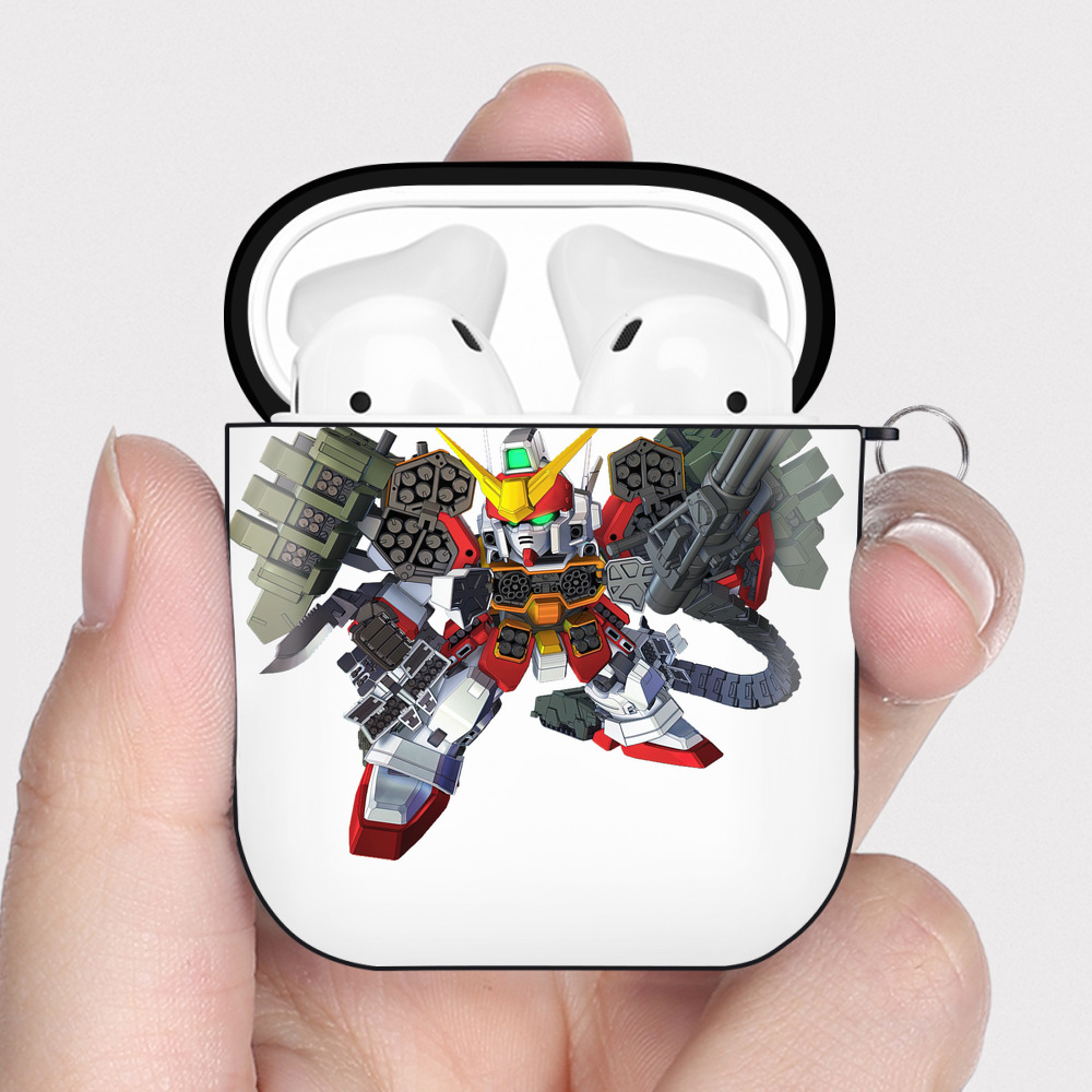 （画像用） 機動戦士ガンダム Mobile Suit Gundam AirPods 第2世代保護ケース ハードシェル ブラック 耐衝撃・防指紋・カラビナ付き