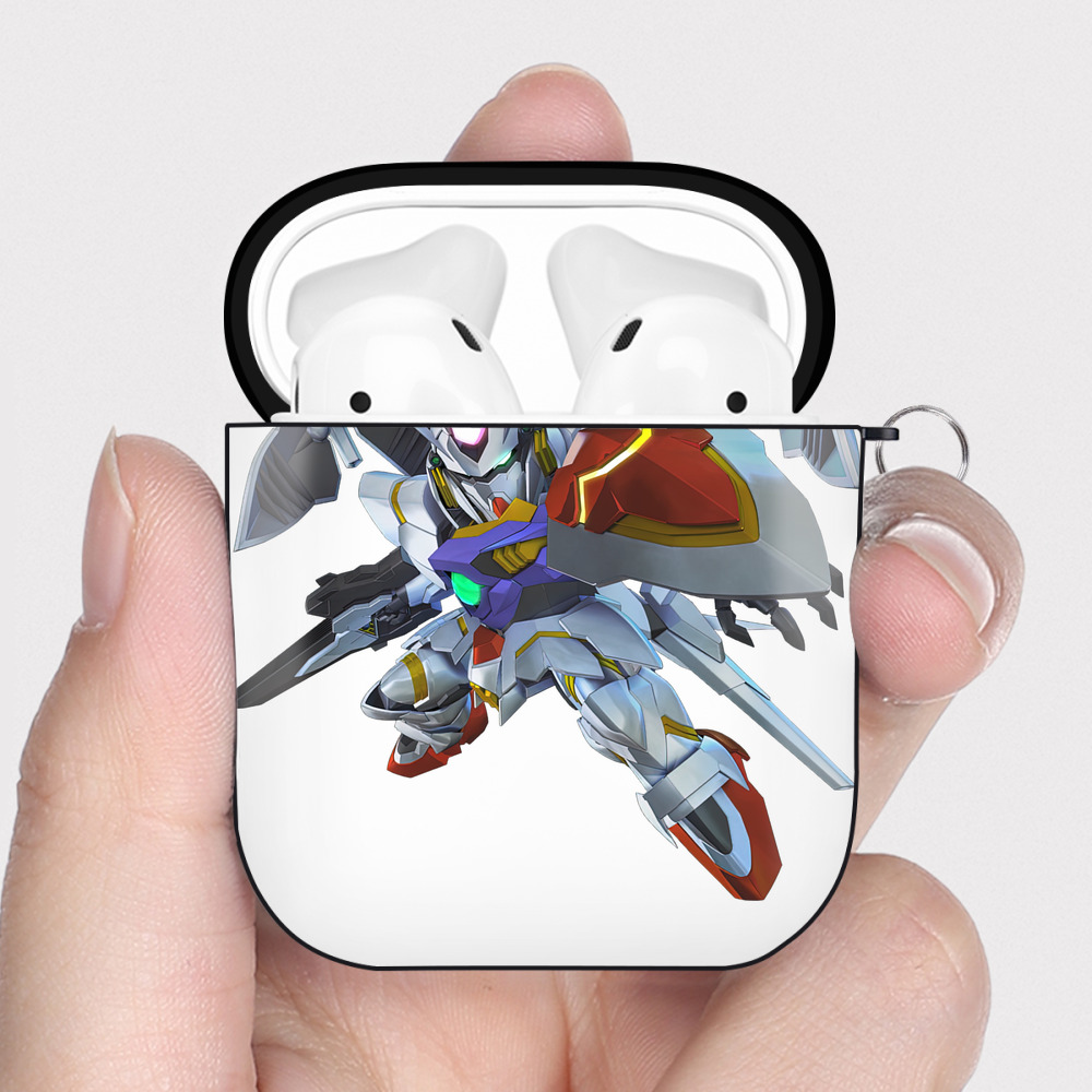 （画像用） 機動戦士ガンダム Mobile Suit Gundam AirPods 第2世代保護ケース ハードシェル ブラック 耐衝撃・防指紋・カラビナ付き