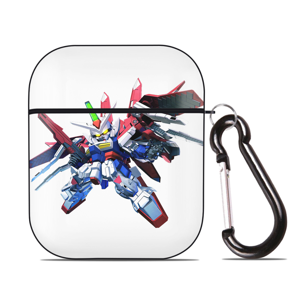 （画像用） 機動戦士ガンダム Mobile Suit Gundam AirPods 第2世代保護ケース ハードシェル ブラック 耐衝撃・防指紋・カラビナ付き