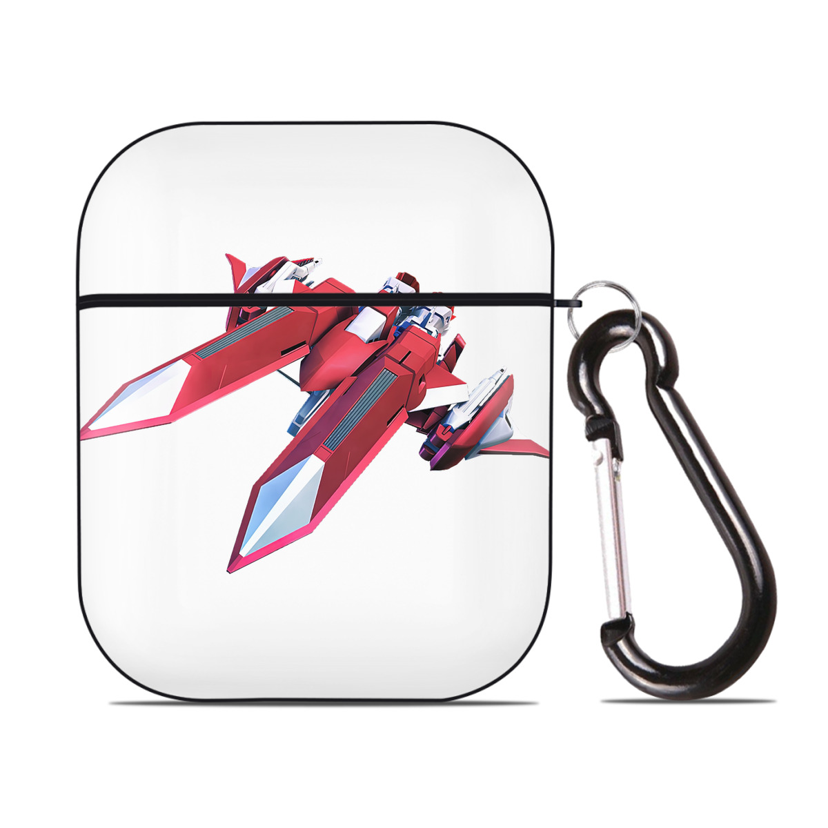（画像用） 機動戦士ガンダム Mobile Suit Gundam AirPods 第2世代保護ケース ハードシェル ブラック 耐衝撃・防指紋・カラビナ付き
