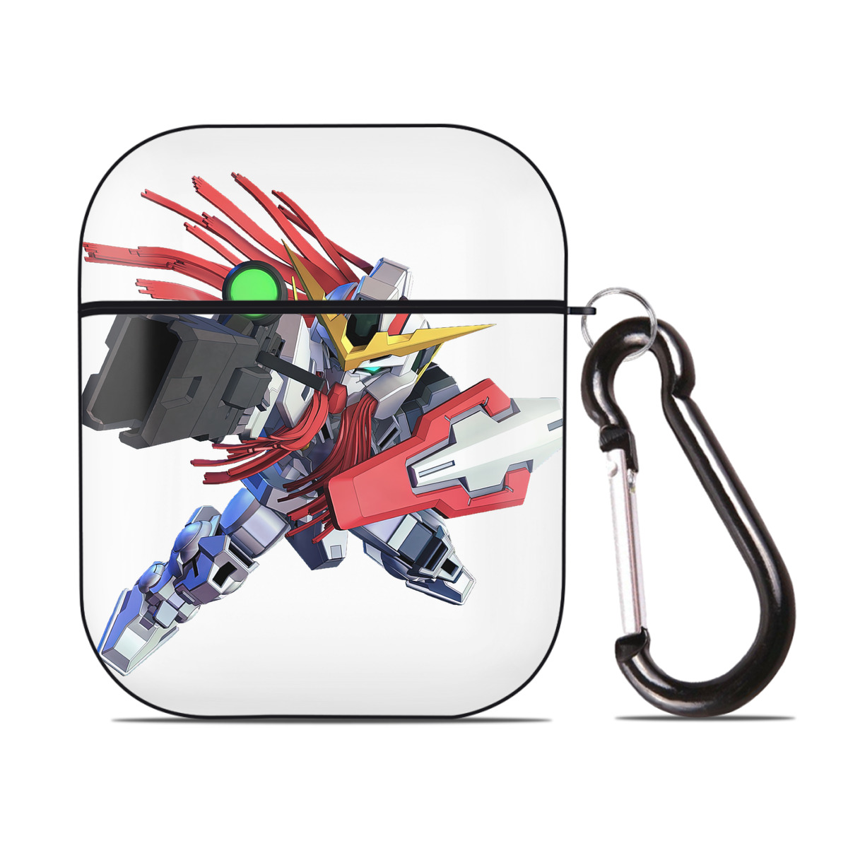 （画像用） 機動戦士ガンダム Mobile Suit Gundam AirPods 第2世代保護ケース ハードシェル ブラック 耐衝撃・防指紋・カラビナ付き