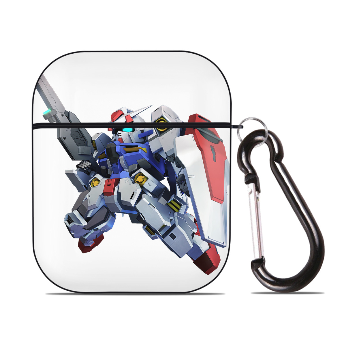 （画像用） 機動戦士ガンダム Mobile Suit Gundam AirPods 第2世代保護ケース ハードシェル ブラック 耐衝撃・防指紋・カラビナ付き