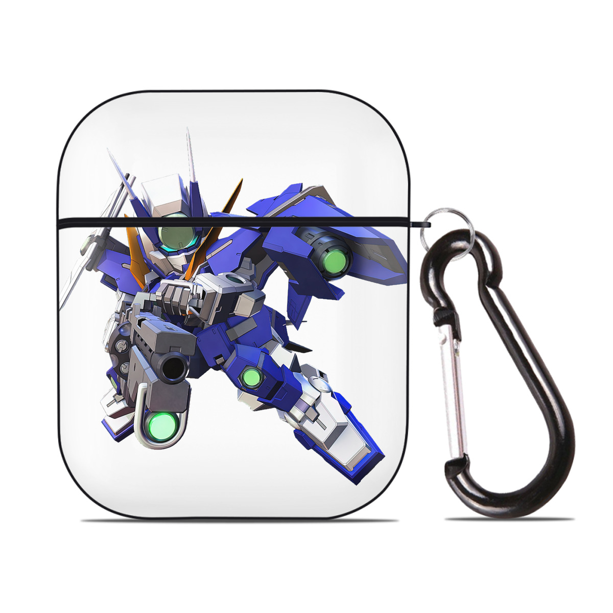 （画像用） 機動戦士ガンダム Mobile Suit Gundam AirPods 第2世代保護ケース ハードシェル ブラック 耐衝撃・防指紋・カラビナ付き