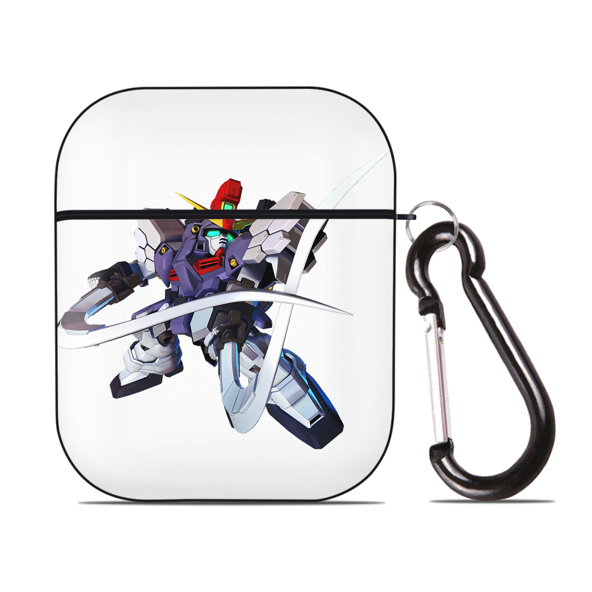（画像用） 機動戦士ガンダム Mobile Suit Gundam AirPods 第2世代保護ケース ハードシェル ブラック 耐衝撃・防指紋・カラビナ付き