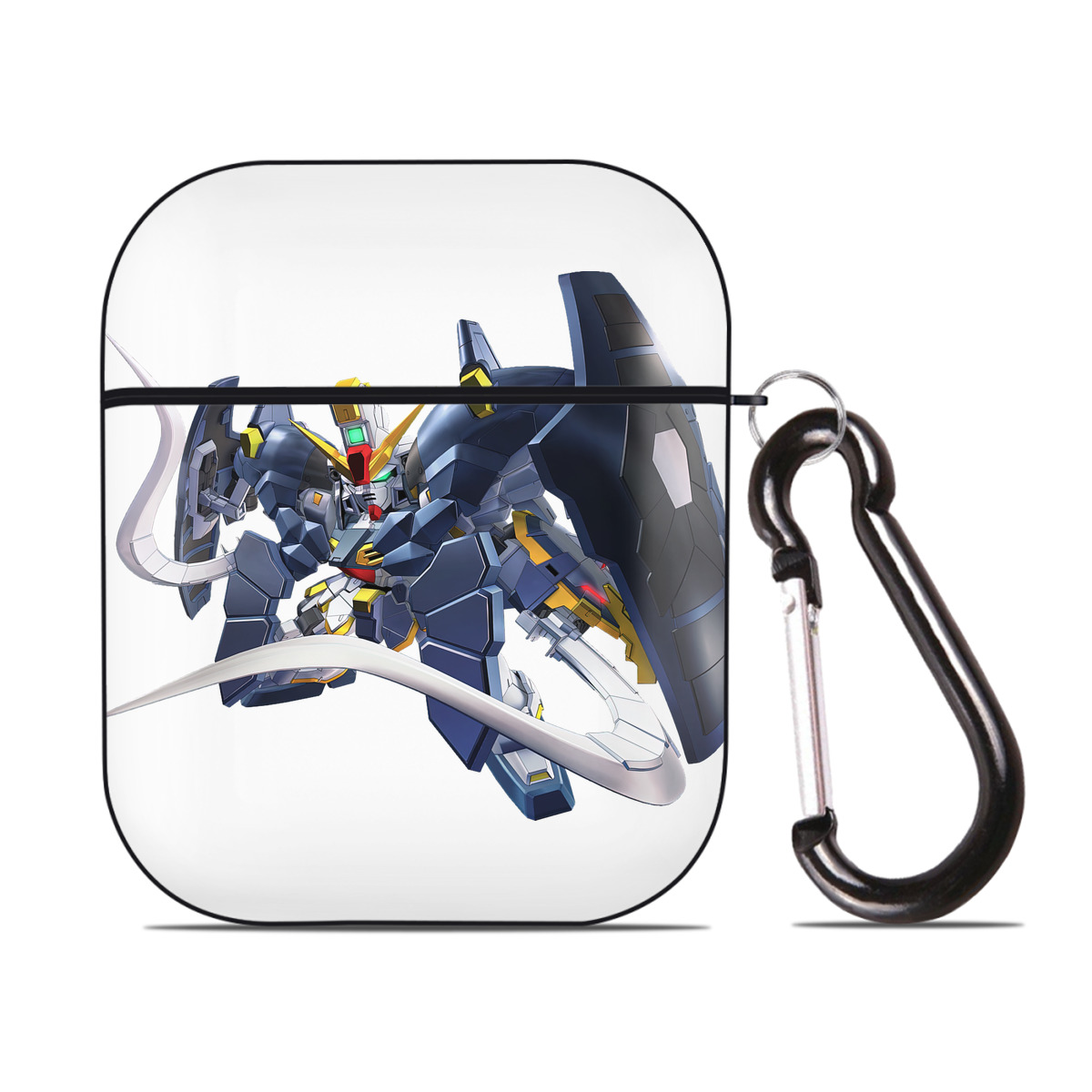 （画像用） 機動戦士ガンダム Mobile Suit Gundam AirPods 第2世代保護ケース ハードシェル ブラック 耐衝撃・防指紋・カラビナ付き