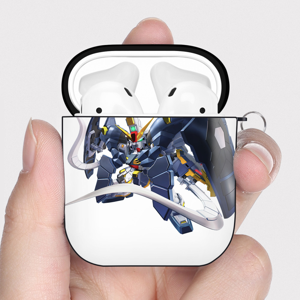 （画像用） 機動戦士ガンダム Mobile Suit Gundam AirPods 第2世代保護ケース ハードシェル ブラック 耐衝撃・防指紋・カラビナ付き