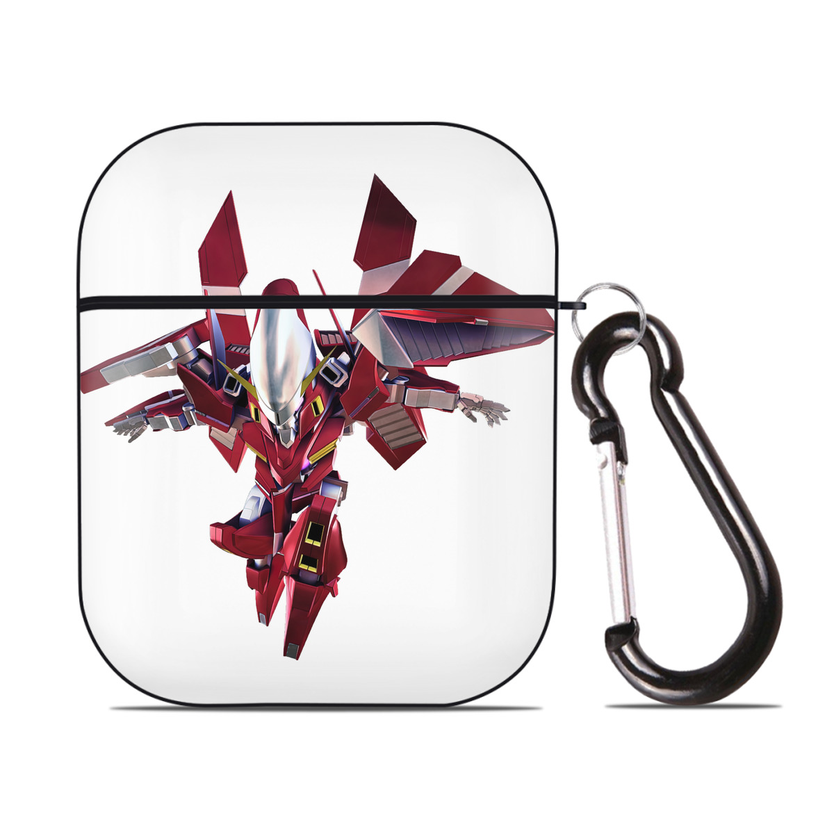 （画像用） 機動戦士ガンダム Mobile Suit Gundam AirPods 第2世代保護ケース ハードシェル ブラック 耐衝撃・防指紋・カラビナ付き