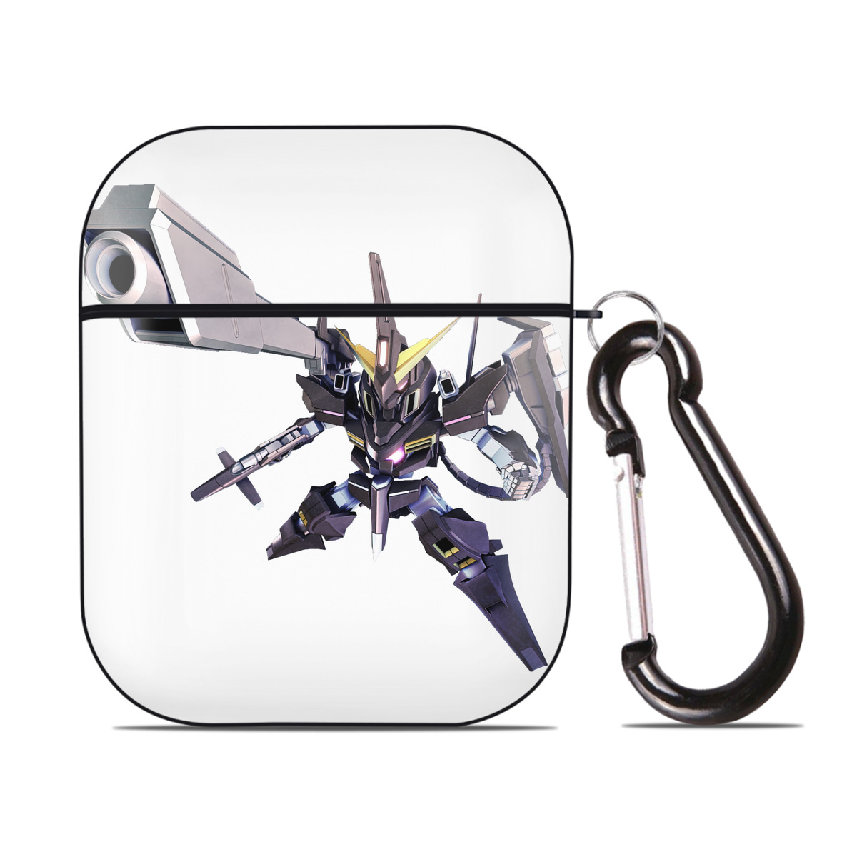 （画像用） 機動戦士ガンダム Mobile Suit Gundam AirPods 第2世代保護ケース ハードシェル ブラック 耐衝撃・防指紋・カラビナ付き
