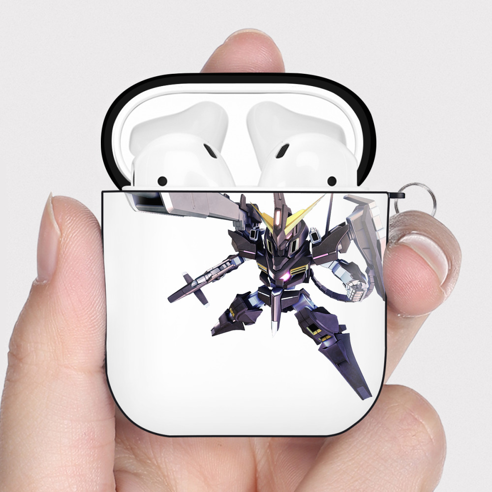 （画像用） 機動戦士ガンダム Mobile Suit Gundam AirPods 第2世代保護ケース ハードシェル ブラック 耐衝撃・防指紋・カラビナ付き