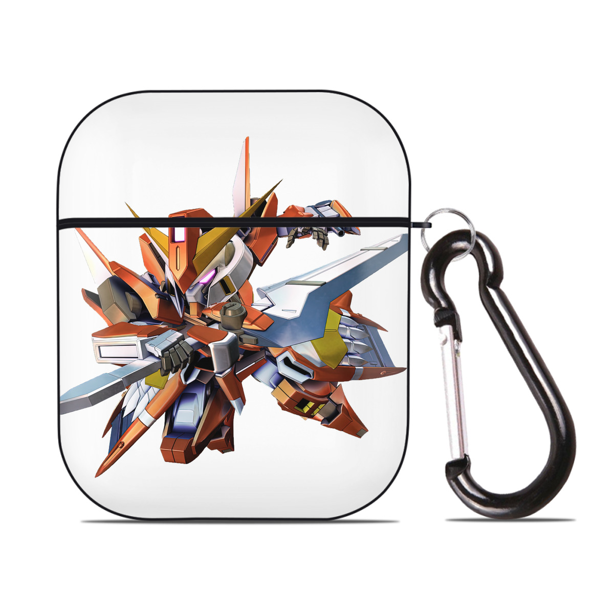 （画像用） 機動戦士ガンダム Mobile Suit Gundam AirPods 第2世代保護ケース ハードシェル ブラック 耐衝撃・防指紋・カラビナ付き