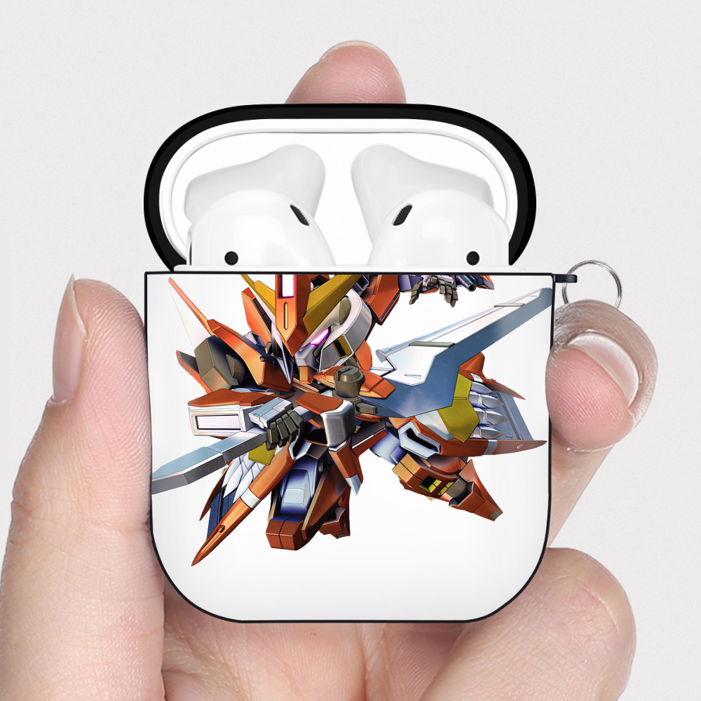 （画像用） 機動戦士ガンダム Mobile Suit Gundam AirPods 第2世代保護ケース ハードシェル ブラック 耐衝撃・防指紋・カラビナ付き