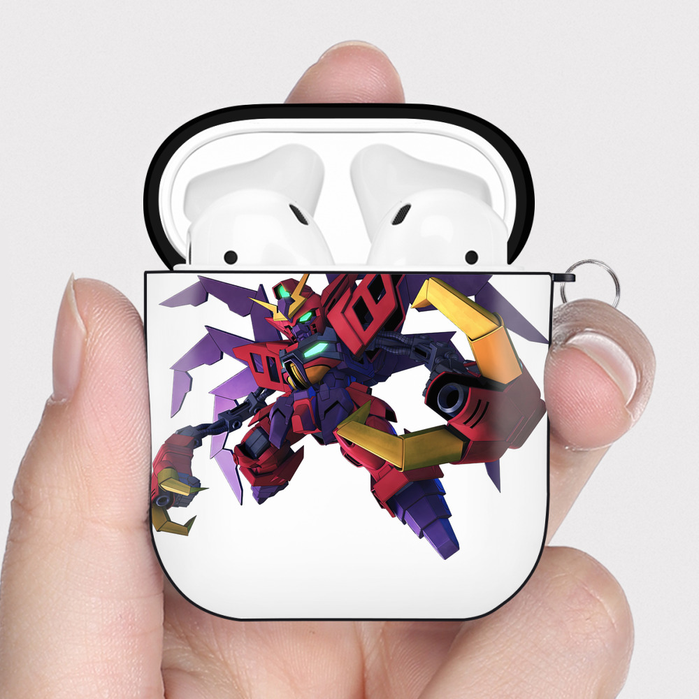 （画像用） 機動戦士ガンダム Mobile Suit Gundam AirPods 第2世代保護ケース ハードシェル ブラック 耐衝撃・防指紋・カラビナ付き