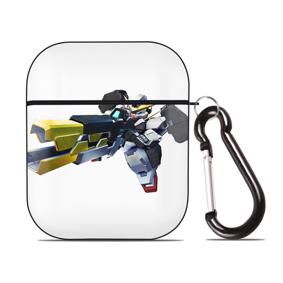 （画像用） 機動戦士ガンダム Mobile Suit Gundam AirPods 第2世代保護ケース ハードシェル ブラック 耐衝撃・防指紋・カラビナ付き