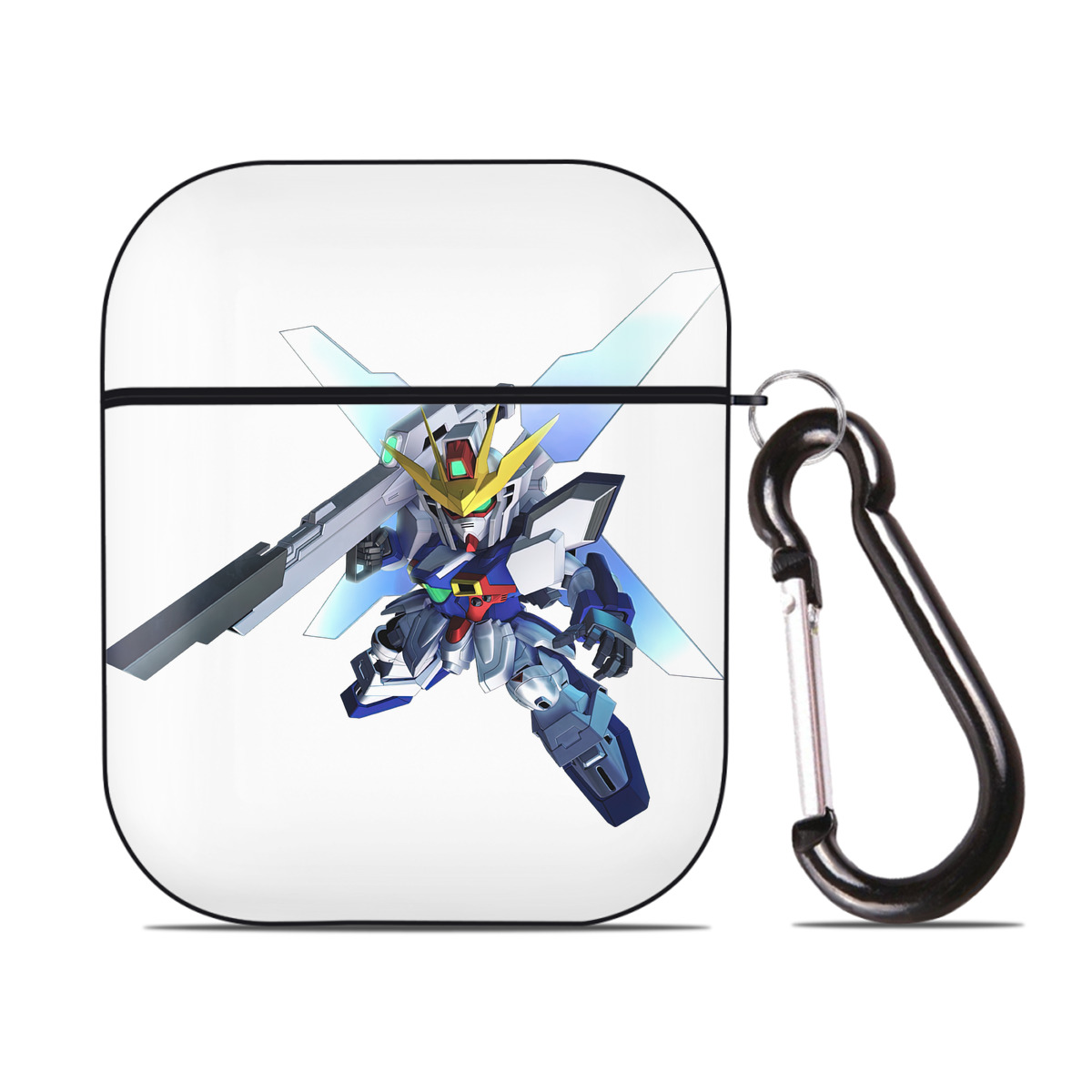 （画像用） 機動戦士ガンダム Mobile Suit Gundam AirPods 第2世代保護ケース ハードシェル ブラック 耐衝撃・防指紋・カラビナ付き